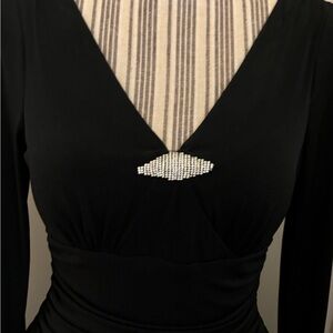 Black midi dress w lining.  Jessica H size 8.